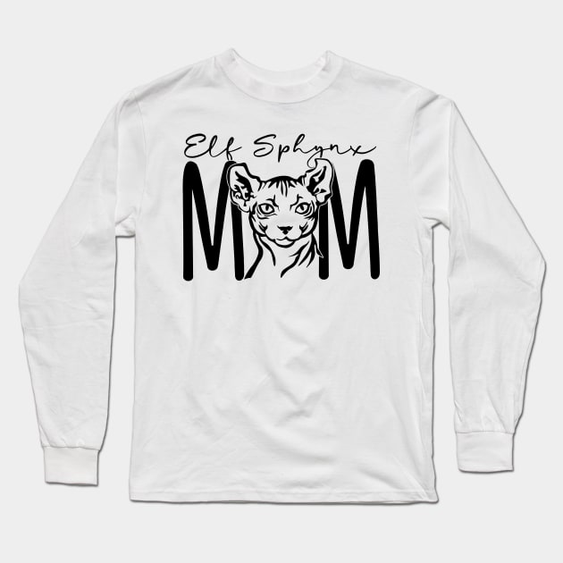 Cat Lover Gift - Elf Sphynx Mom - Personalized Cat Breed - Cat Mom - Rescue Kitten Fur Babies - Gifts For Mama - Custom Cat Unisex Tee Long Sleeve T-Shirt by bob2ben